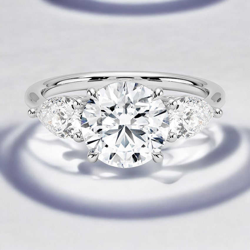Three Stone Lab Grown Diamond Engagement Ring