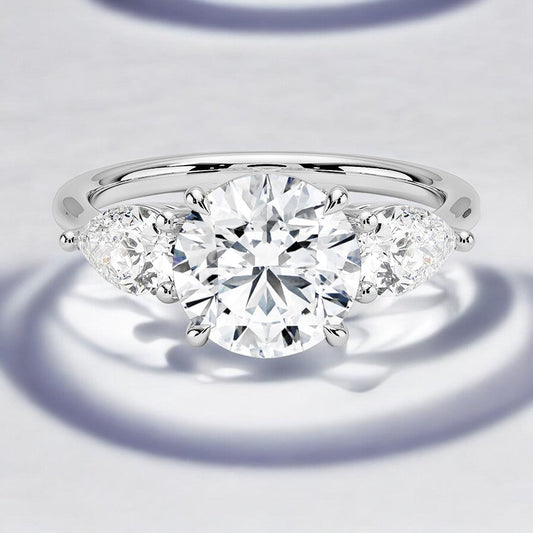 Three Stone Lab Grown Diamond Engagement Ring