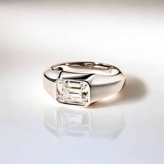 Bezel Lab Grown Diamond Engagement Ring - Radiant and Refined for Every Occasion