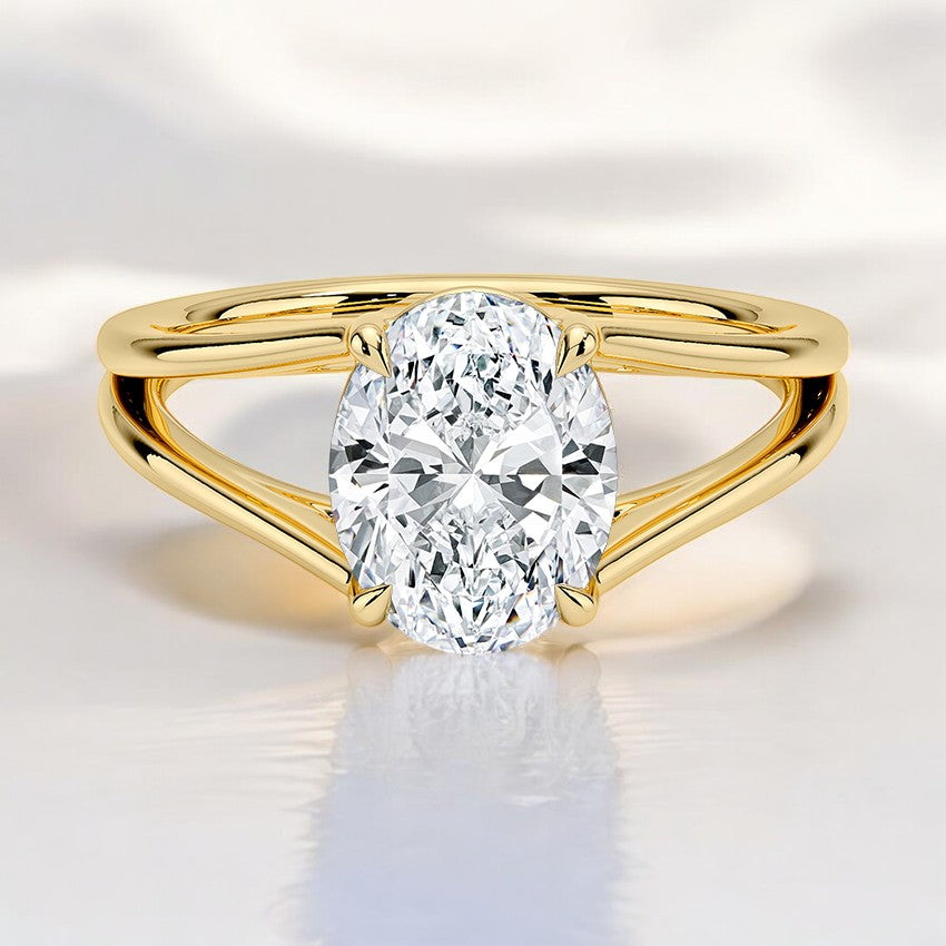 Split Shank Solitaire Lab Grown Diamond Engagement Ring - Intricately Designed for Modern Brides