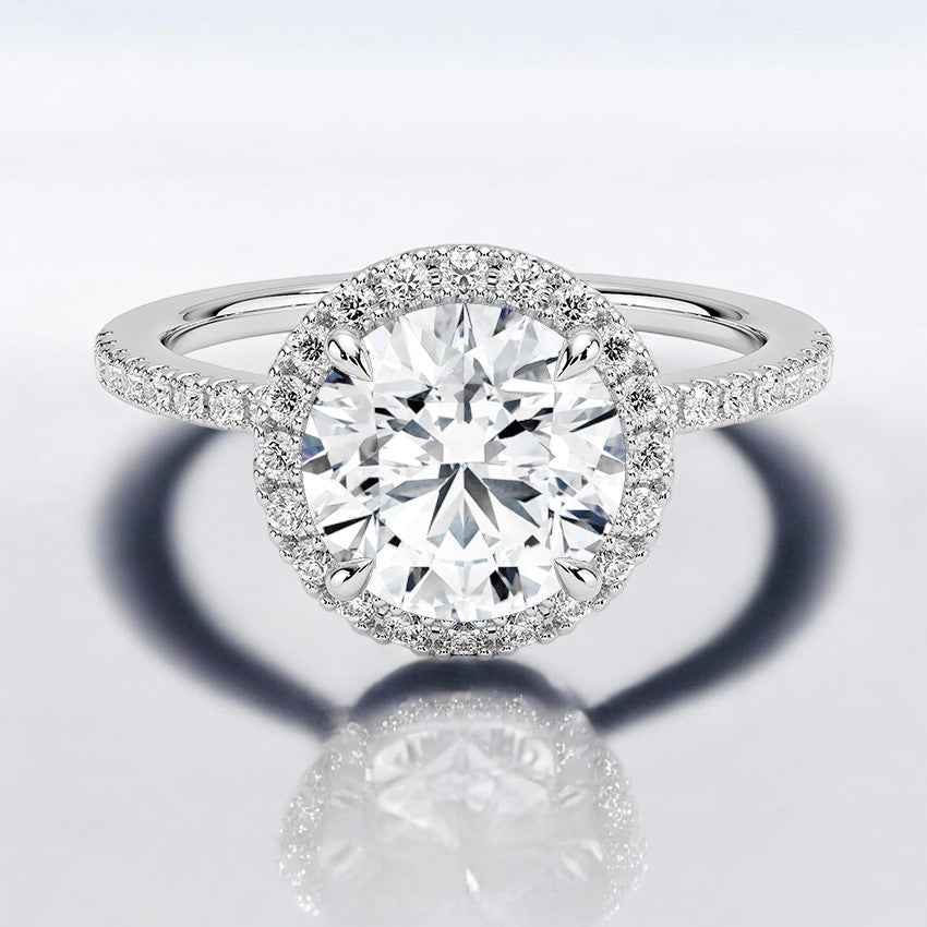 Hidden Halo Lab Grown Diamond Engagement Ring - Gracefully Styled for Every Bride