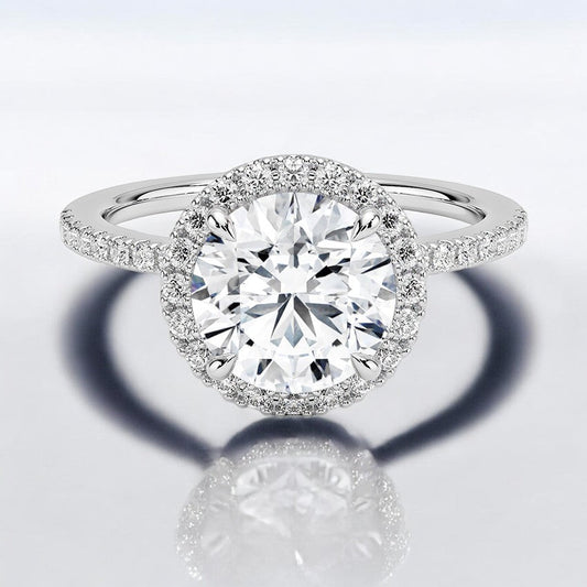 Hidden Halo Lab Grown Diamond Engagement Ring - Gracefully Styled for Every Bride