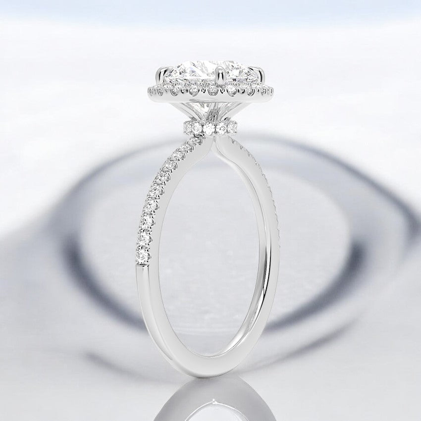 Hidden Halo Lab Grown Diamond Engagement Ring - Gracefully Styled for Every Bride
