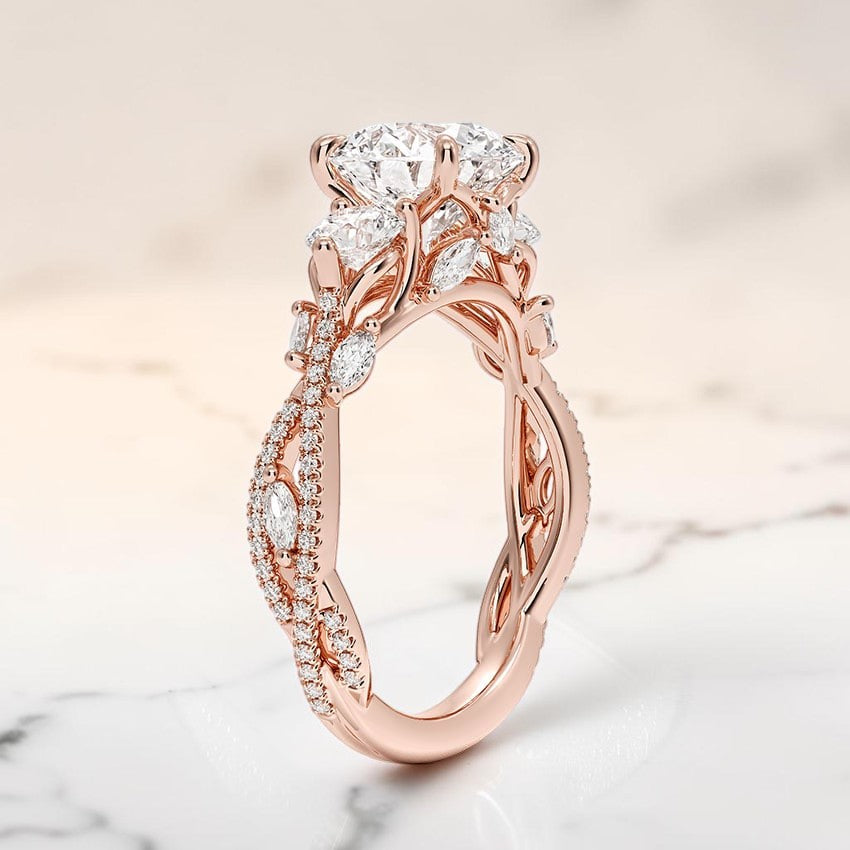 Luxe Hidden Eden Three Stone Diamond Ring (1 ct. tw.) in 14K Rose Gold