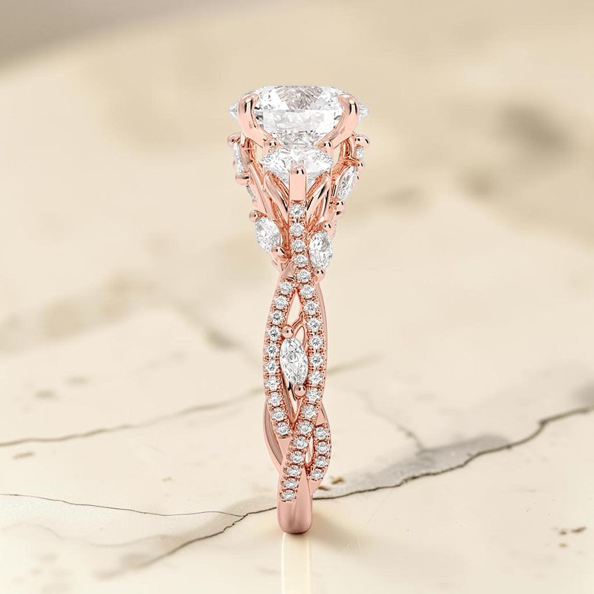 Luxe Hidden Eden Three Stone Diamond Ring (1 ct. tw.) in 14K Rose Gold