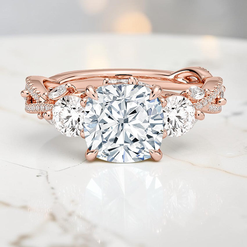 Luxe Hidden Eden Three Stone Diamond Ring (1 ct. tw.) in 14K Rose Gold