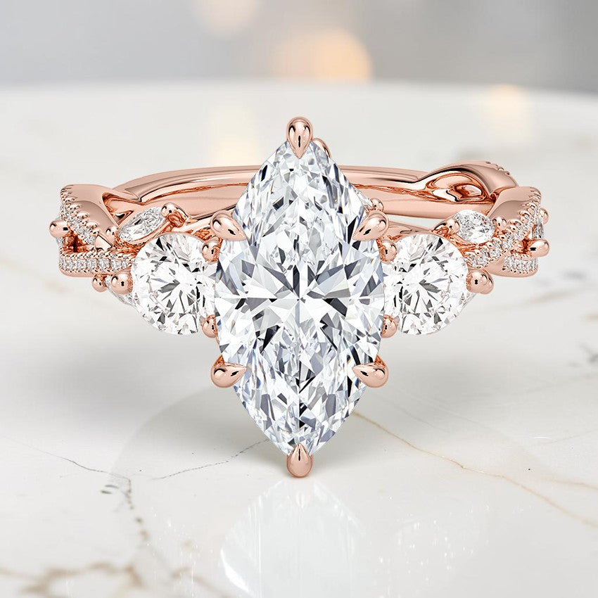 Luxe Hidden Eden Three Stone Diamond Ring (1 ct. tw.) in 14K Rose Gold