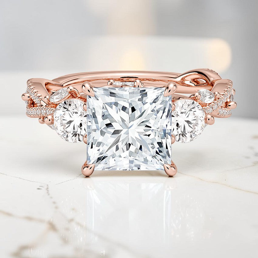 Luxe Hidden Eden Three Stone Diamond Ring (1 ct. tw.) in 14K Rose Gold