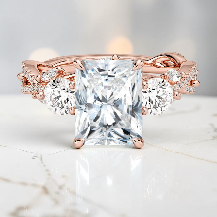 Luxe Hidden Eden Three Stone Diamond Ring (1 ct. tw.) in 14K Rose Gold