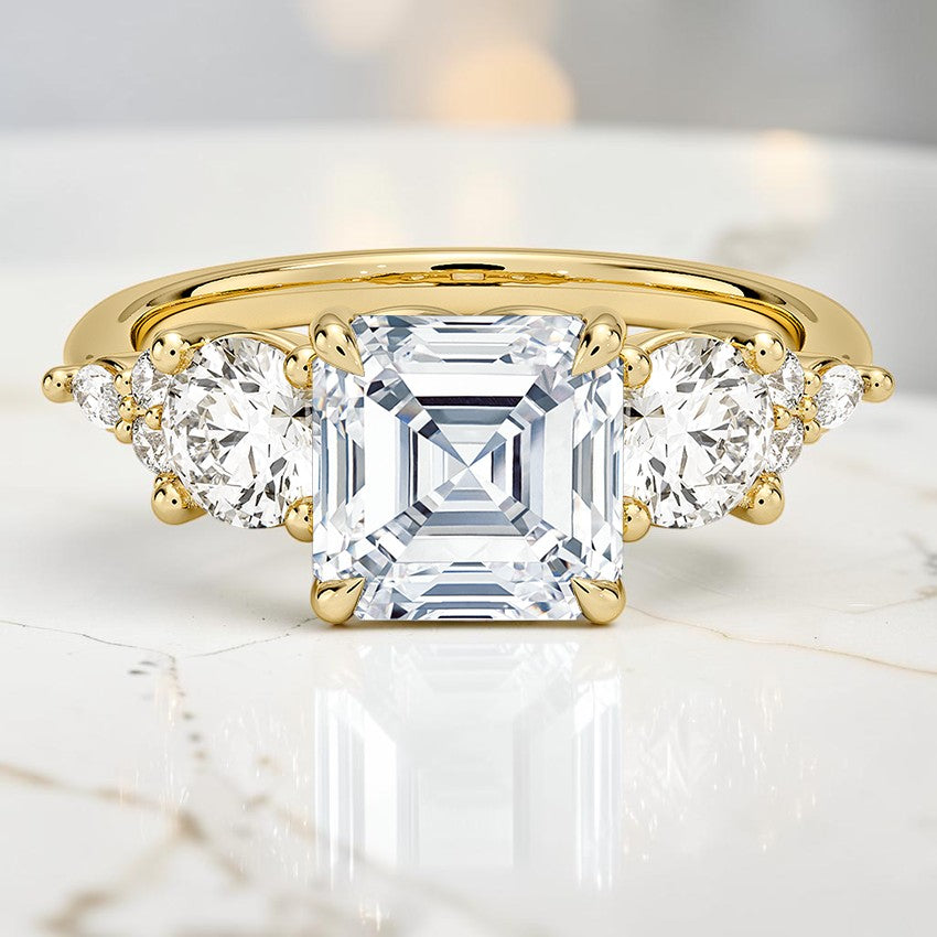 Luxe Natalia Three Stone Diamond Ring in 14K Yellow Gold