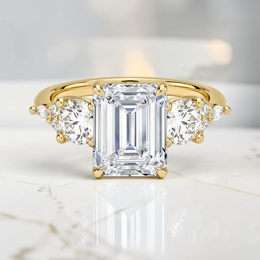 Luxe Natalia Three Stone Diamond Ring in 14K Yellow Gold