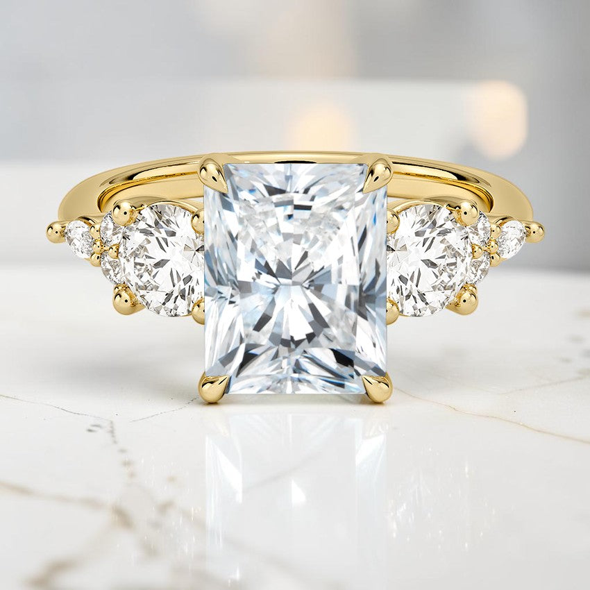 Luxe Natalia Three Stone Diamond Ring in 14K Yellow Gold