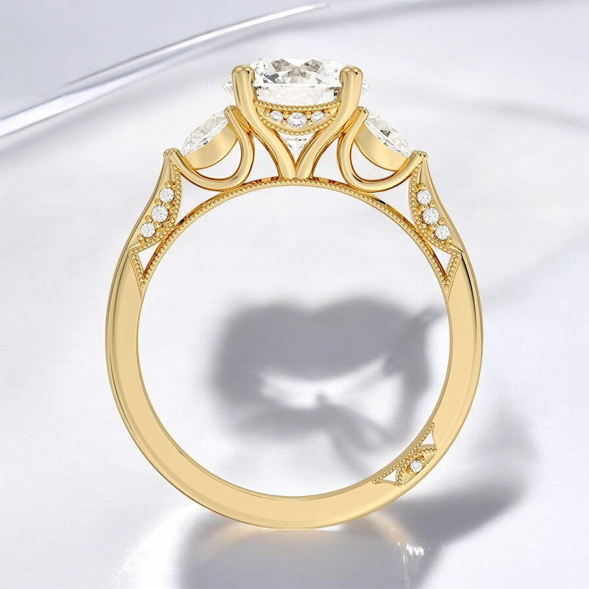 Three Stone Lab Grown Diamond Engagement Ring