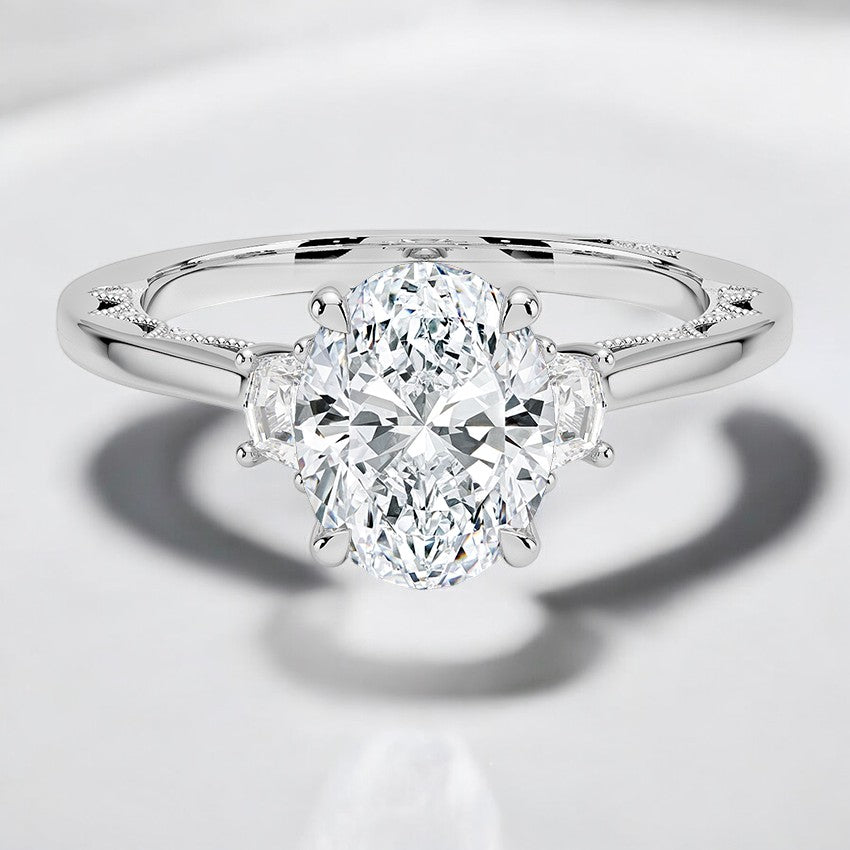 Three Stone Lab Grown Diamond Engagement Ring