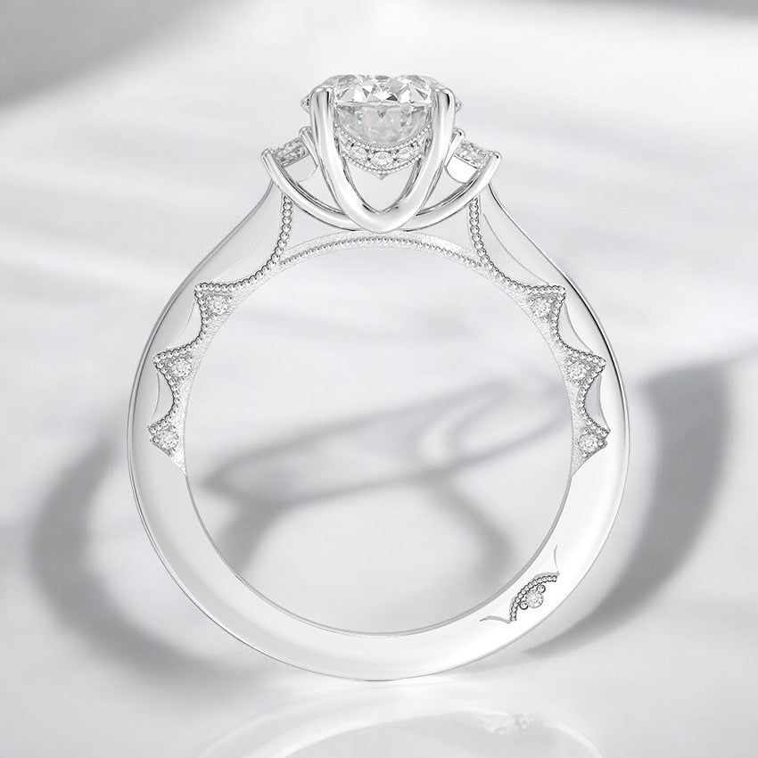 Three Stone Lab Grown Diamond Engagement Ring