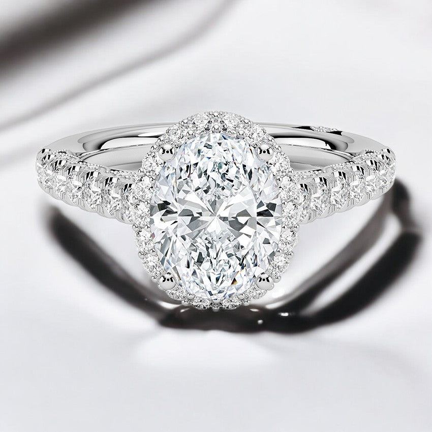 Crescent Lab Grown Diamond Engagement Ring - A True Masterpiece of Design