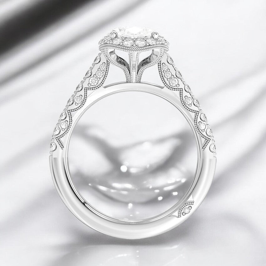 Crescent Lab Grown Diamond Engagement Ring - A True Masterpiece of Design