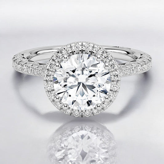Crescent Lab Grown Diamond Engagement Ring - Sophisticated and Sleek
