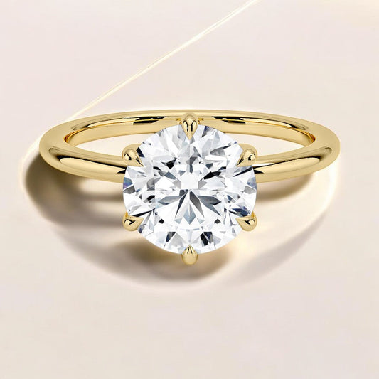 1.5mm Six-Prong Solitaire Lab Grown Diamond Engagement Ring - A Symbol of Strength and Beauty Combined