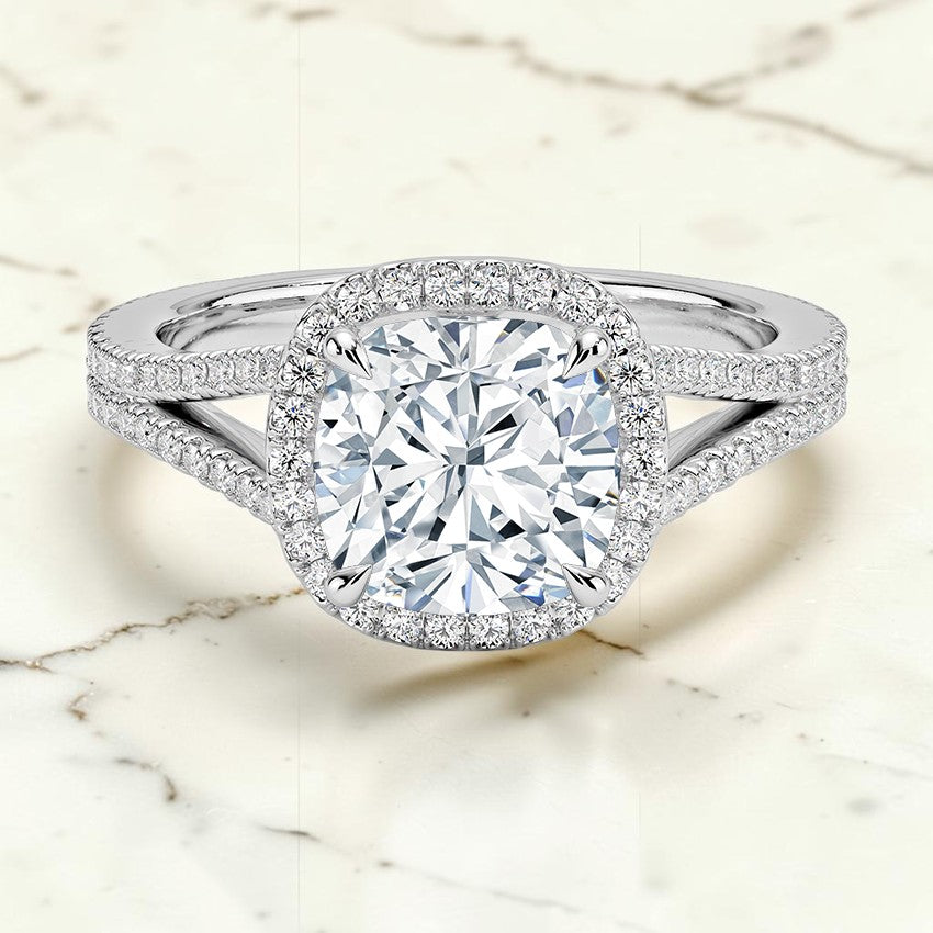 Ventura Halo Diamond Ring (1/2 ct. tw.) in 14K White Gold