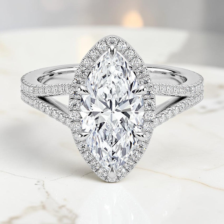 Ventura Halo Diamond Ring (1/2 ct. tw.) in 14K White Gold