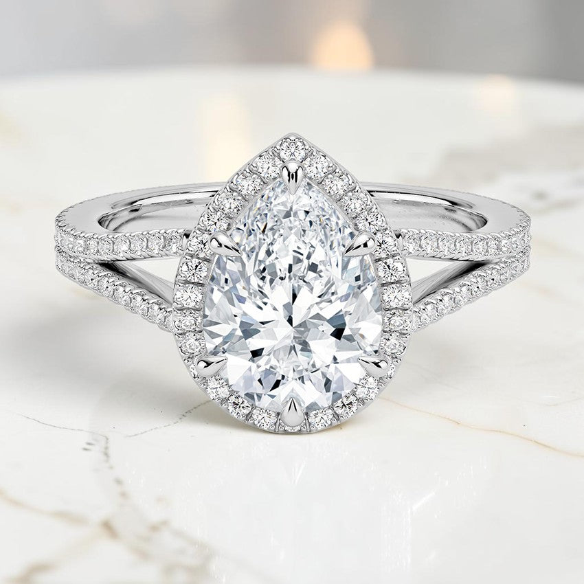 Ventura Halo Diamond Ring (1/2 ct. tw.) in 14K White Gold