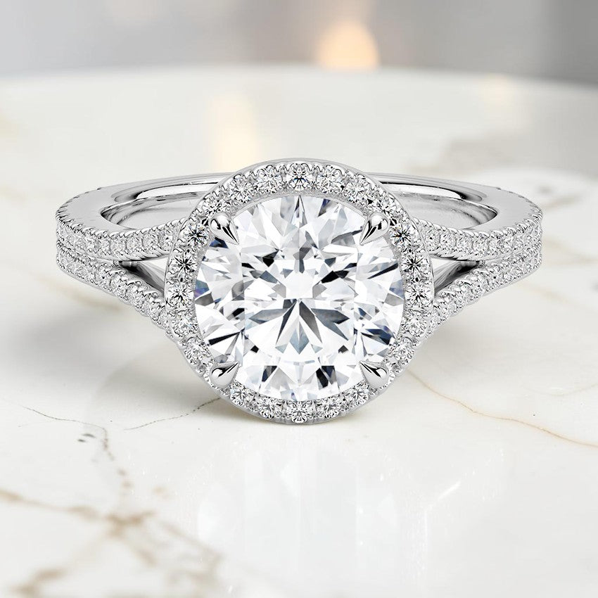 Ventura Halo Diamond Ring (1/2 ct. tw.) in 14K White Gold