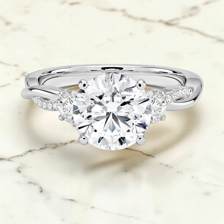 Petite Ivy Vine Three Stone Diamond Ring (2/5 ct. tw.) in 14K White Gold