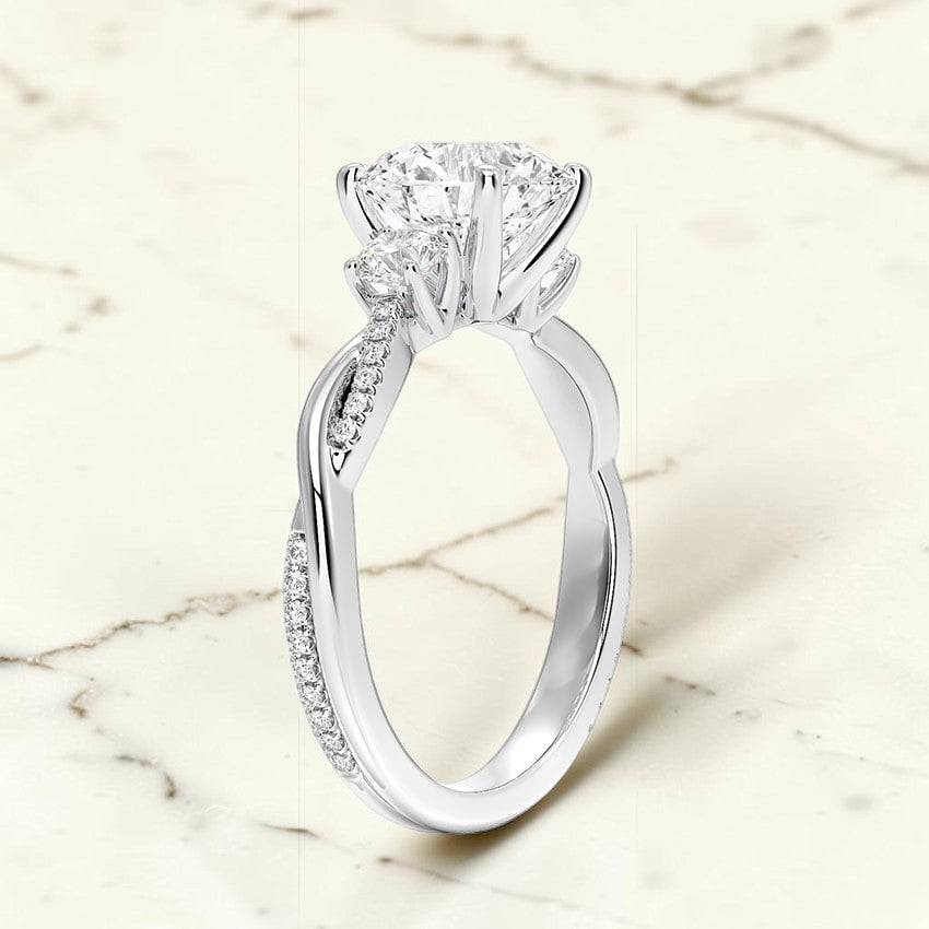 Petite Ivy Vine Three Stone Diamond Ring (2/5 ct. tw.) in 14K White Gold