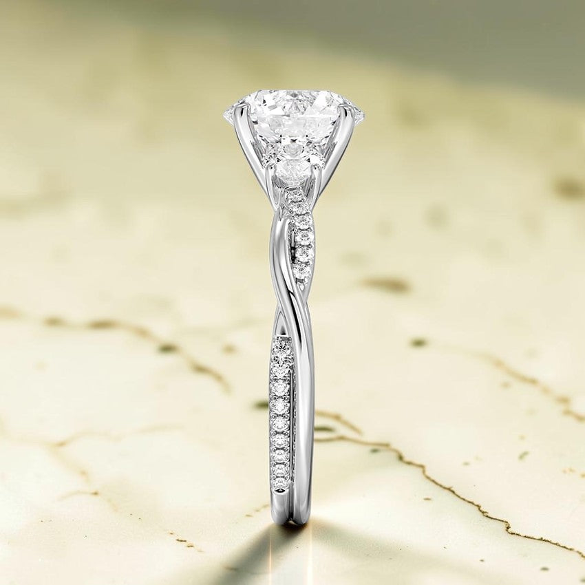 Petite Ivy Vine Three Stone Diamond Ring (2/5 ct. tw.) in 14K White Gold