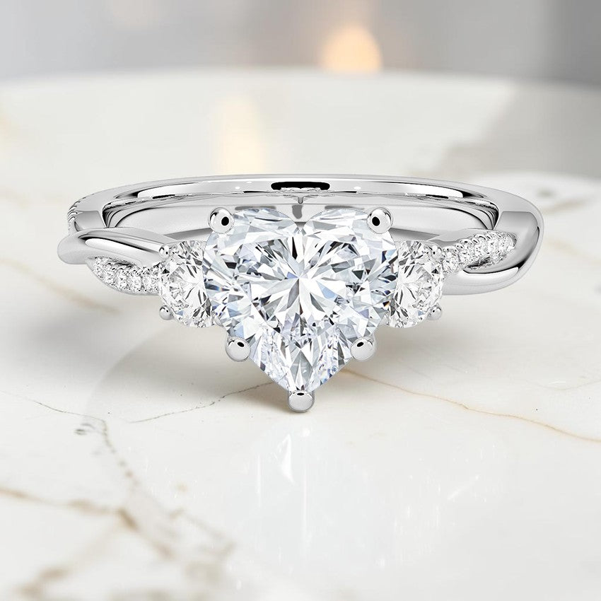 Petite Ivy Vine Three Stone Diamond Ring (2/5 ct. tw.) in 14K White Gold