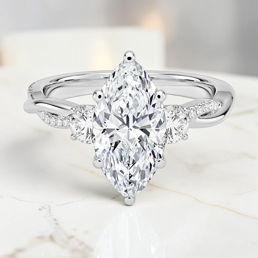 Petite Ivy Vine Three Stone Diamond Ring (2/5 ct. tw.) in 14K White Gold
