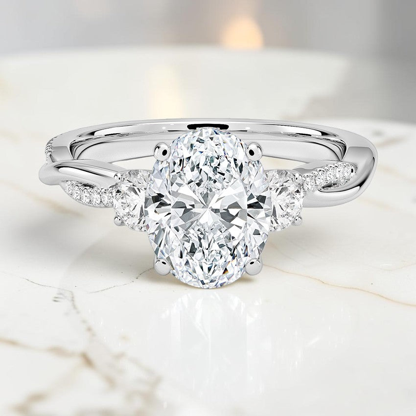 Petite Ivy Vine Three Stone Diamond Ring (2/5 ct. tw.) in 14K White Gold