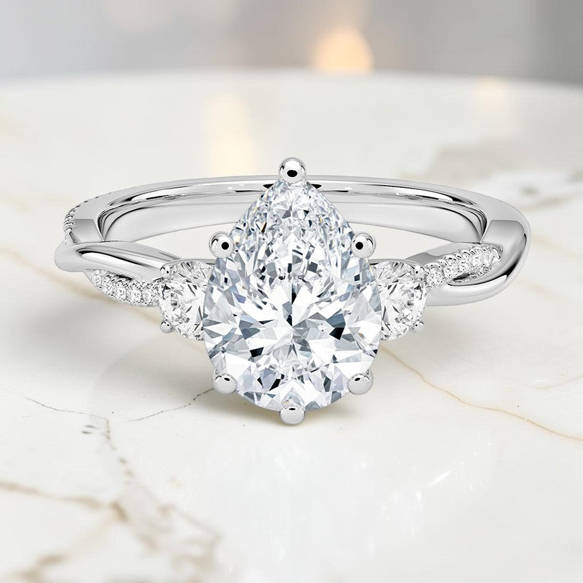 Petite Ivy Vine Three Stone Diamond Ring (2/5 ct. tw.) in 14K White Gold
