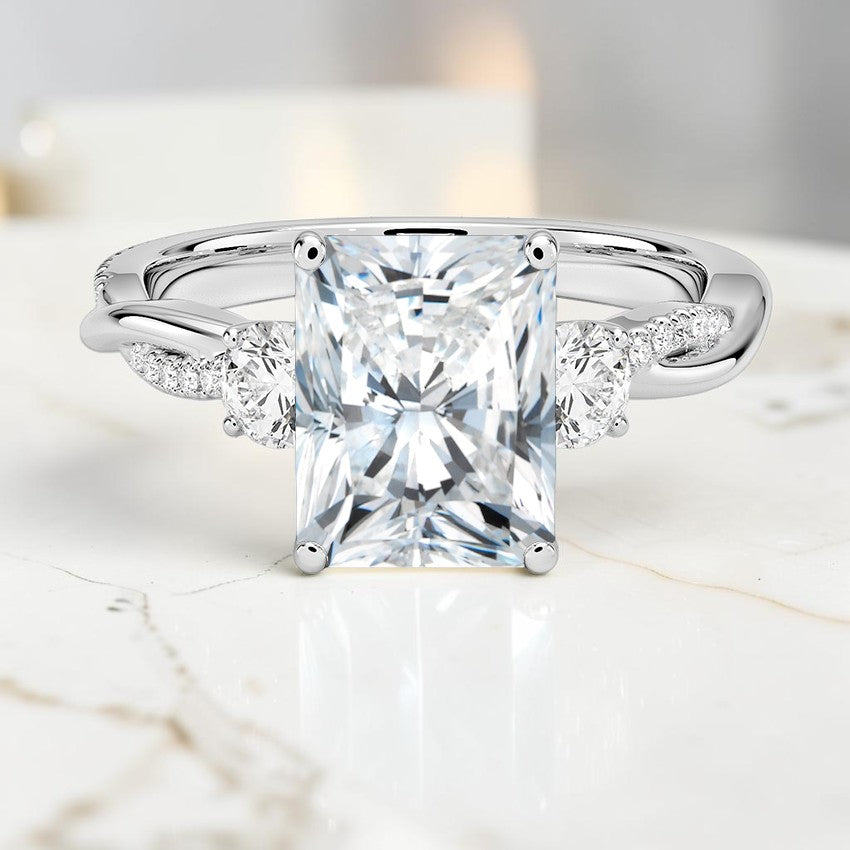 Petite Ivy Vine Three Stone Diamond Ring (2/5 ct. tw.) in 14K White Gold