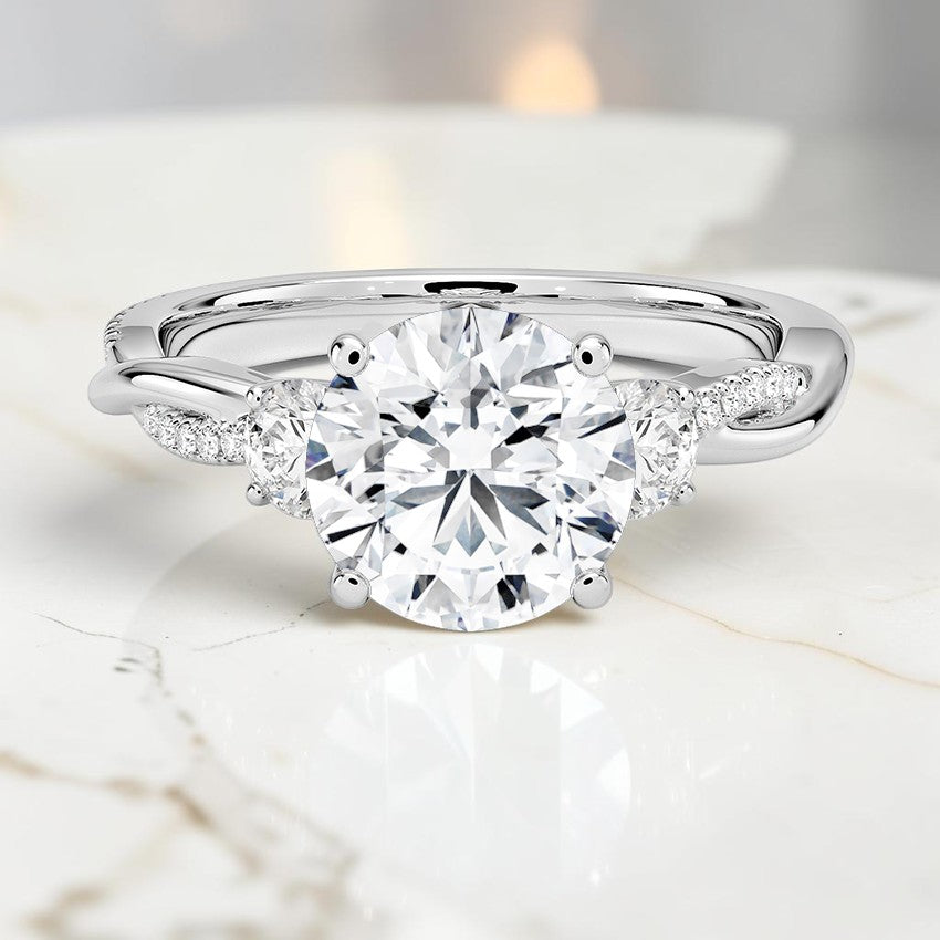 Petite Ivy Vine Three Stone Diamond Ring (2/5 ct. tw.) in 14K White Gold