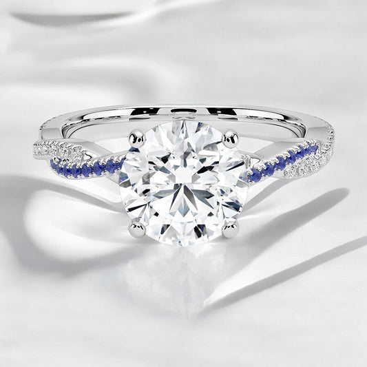 Twisted Vine Sapphire and Lab Grown Diamond Engagement Ring - A Graceful Design for Every Moment