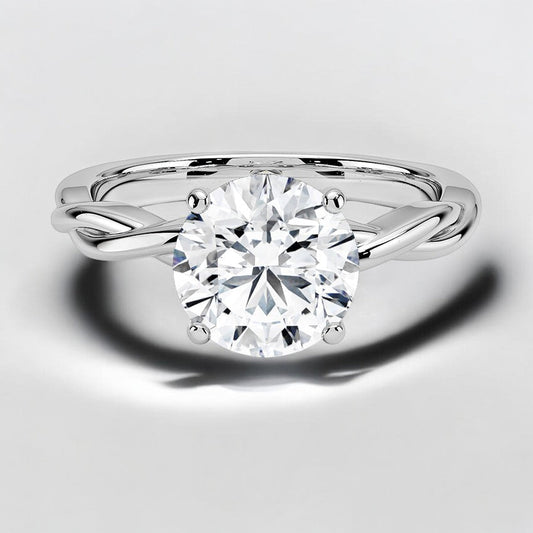 Twisted Vine Solitaire Engagement Ring - A Touch of Elegance in Every Detail