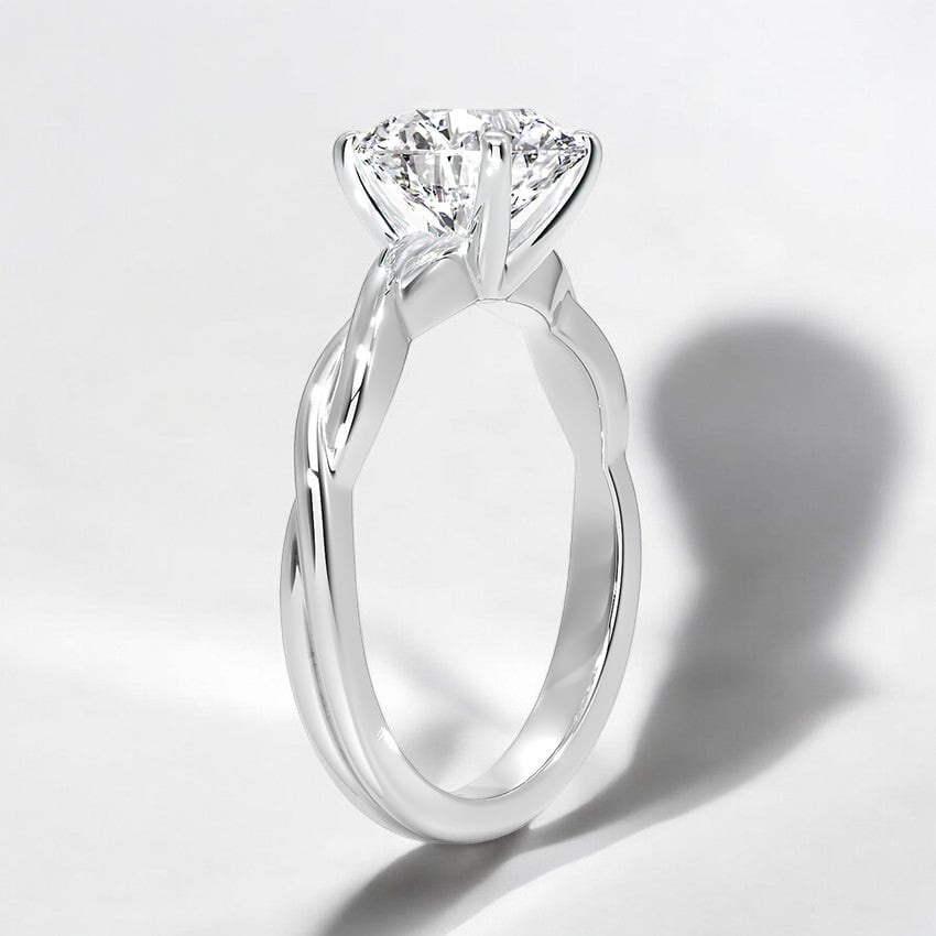 Twisted Vine Solitaire Engagement Ring - A Touch of Elegance in Every Detail