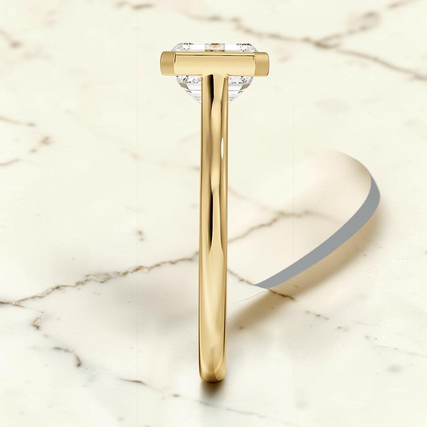 Stella East-West Bezel Solitaire Ring in 14K Yellow Gold