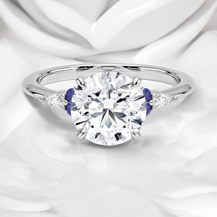 Sapphire and Lab Grown Diamond Engagement Ring - A Marriage of Beauty and Craftsmanship