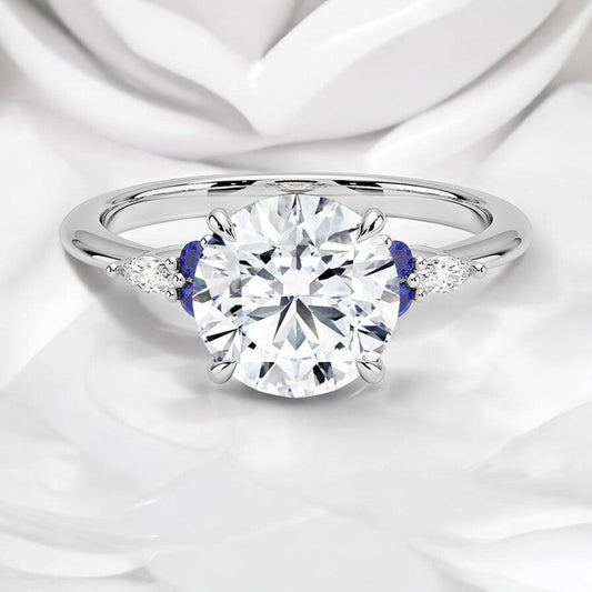 Sapphire and Lab Grown Diamond Engagement Ring - A Marriage of Beauty and Craftsmanship