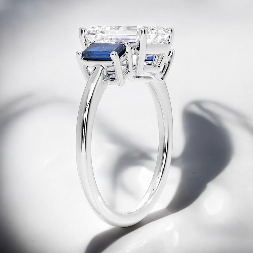 Luxe Three Stone Sapphire Engagement Ring