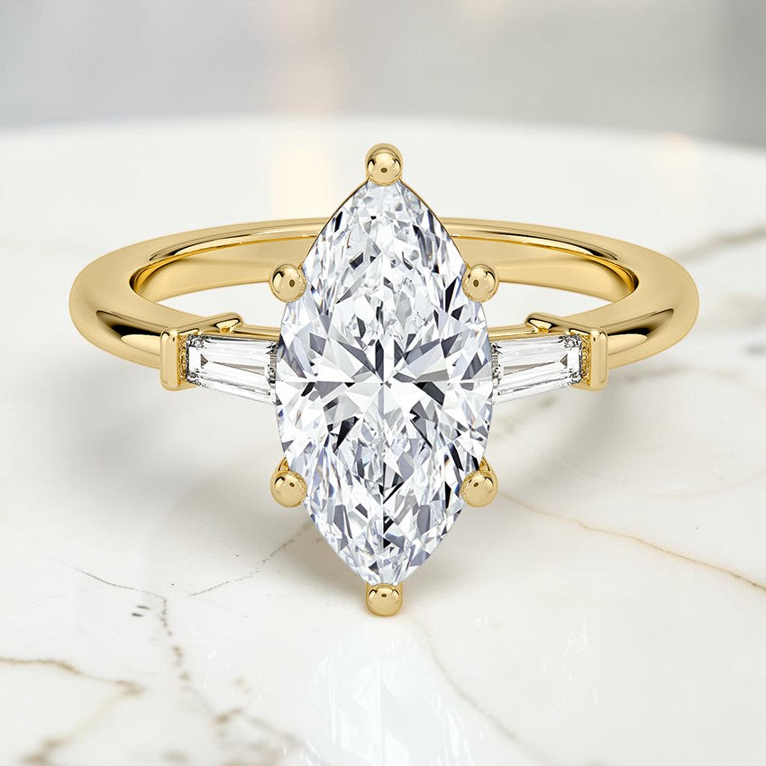 Melody Tapered Baguette Three Stone Diamond Ring (1/5 ct. tw.) in 14K Yellow Gold
