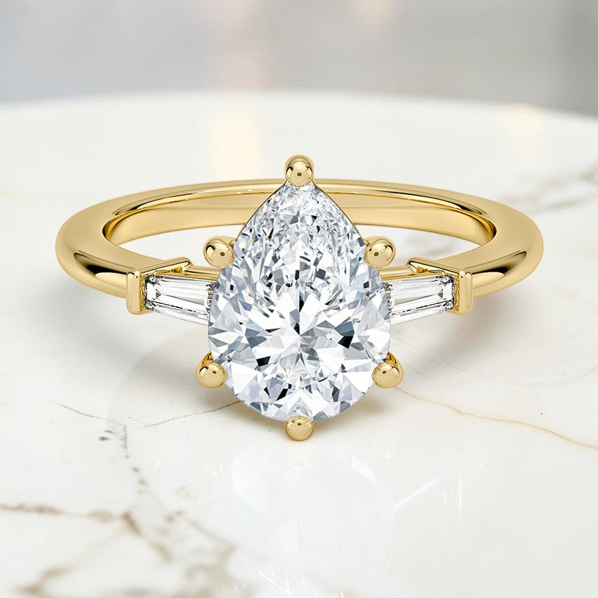 Melody Tapered Baguette Three Stone Diamond Ring (1/5 ct. tw.) in 14K Yellow Gold