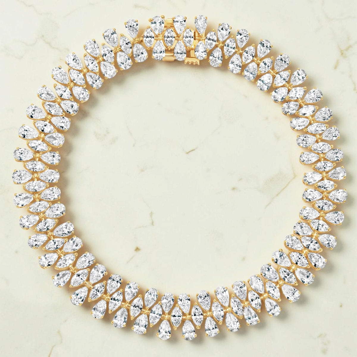 Kallisto Three-Row Pear Diamond Bracelet