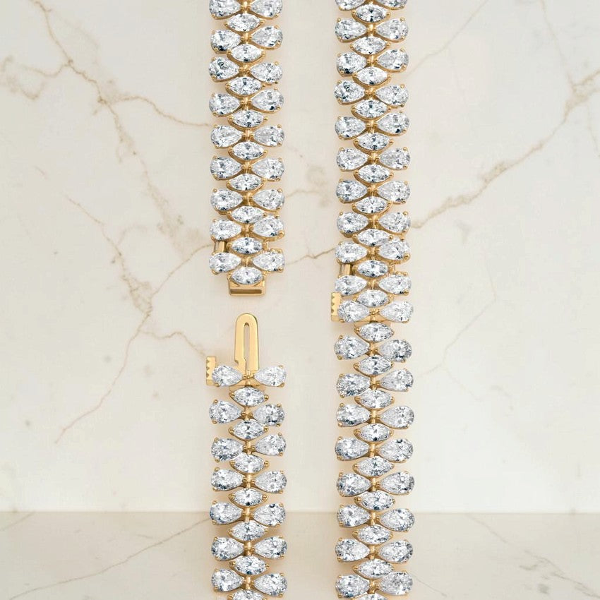 Kallisto Three-Row Pear Diamond Bracelet