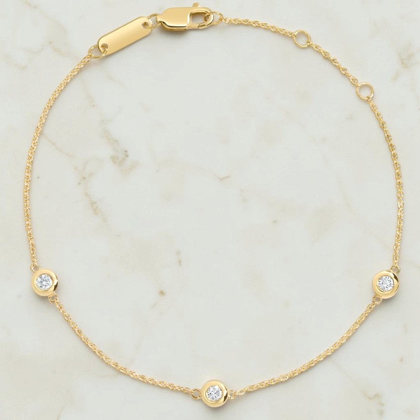 Estella Three Diamond Bezel Bracelet