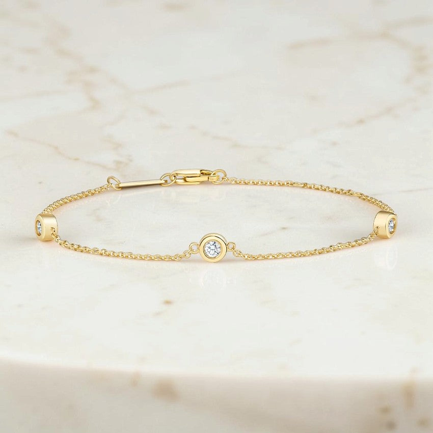Estella Three Diamond Bezel Bracelet