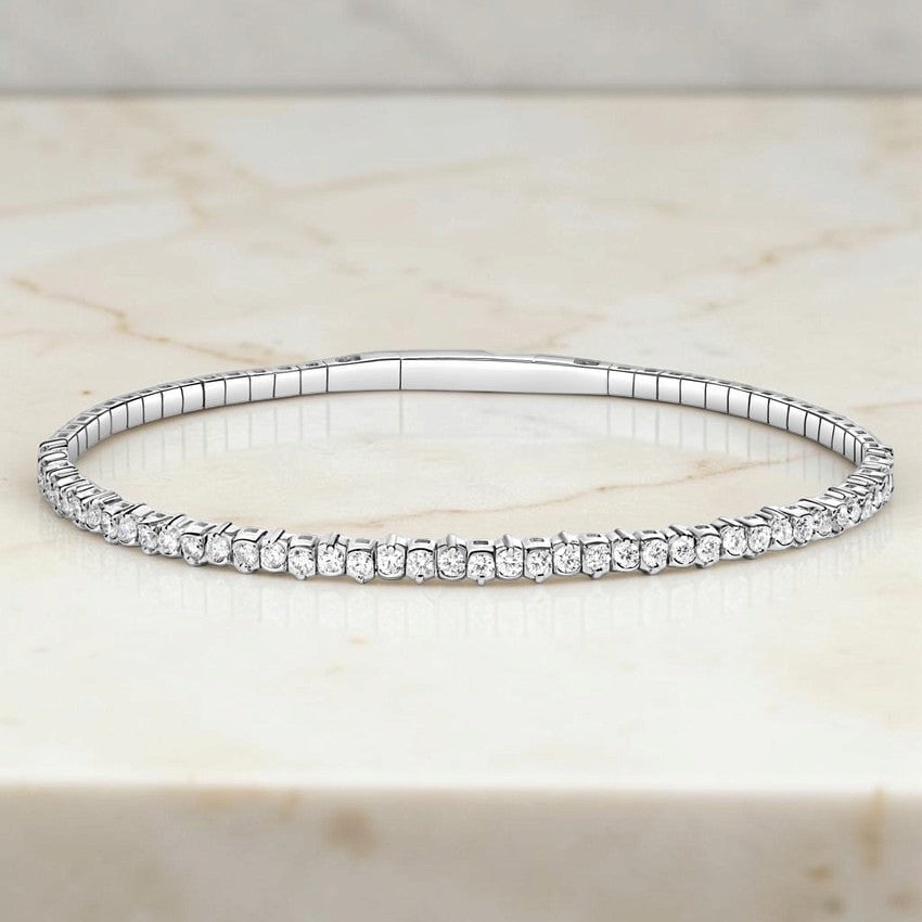 Rowan Lab Diamond Flexible Tennis Bangle Bracelet